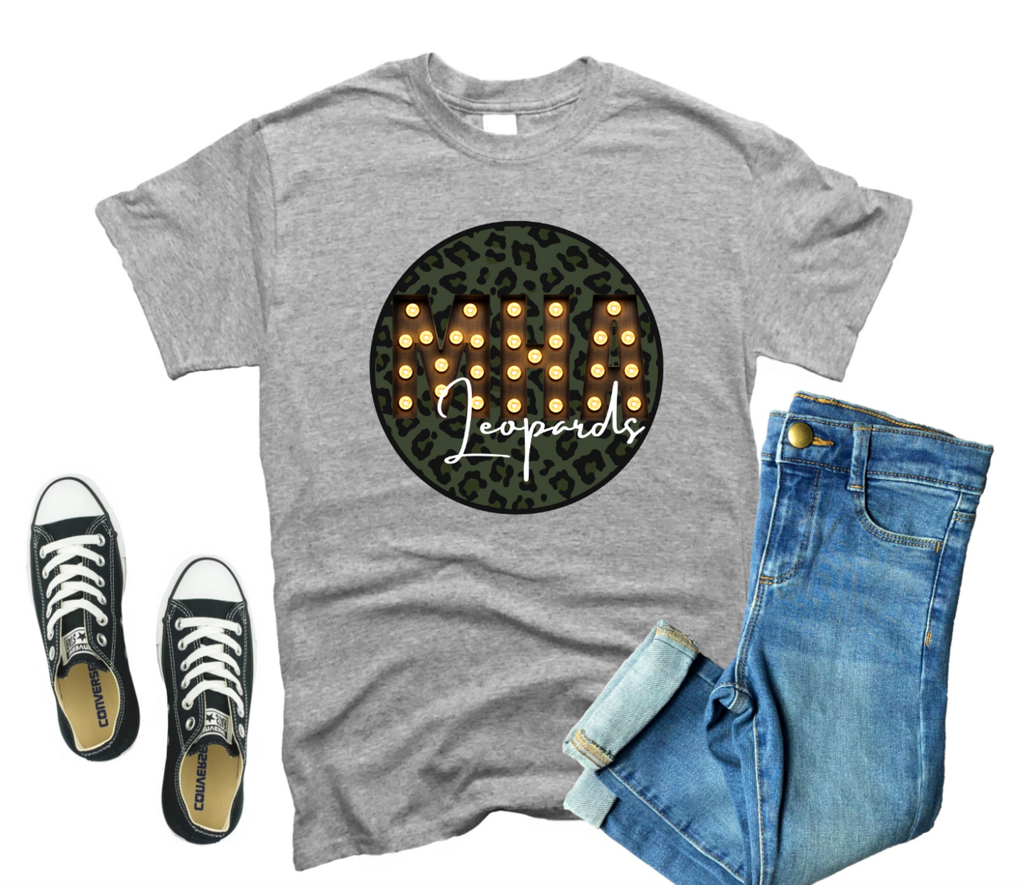 MHA Green Leopard Logo on Grey || Magnolia Heritage Academy