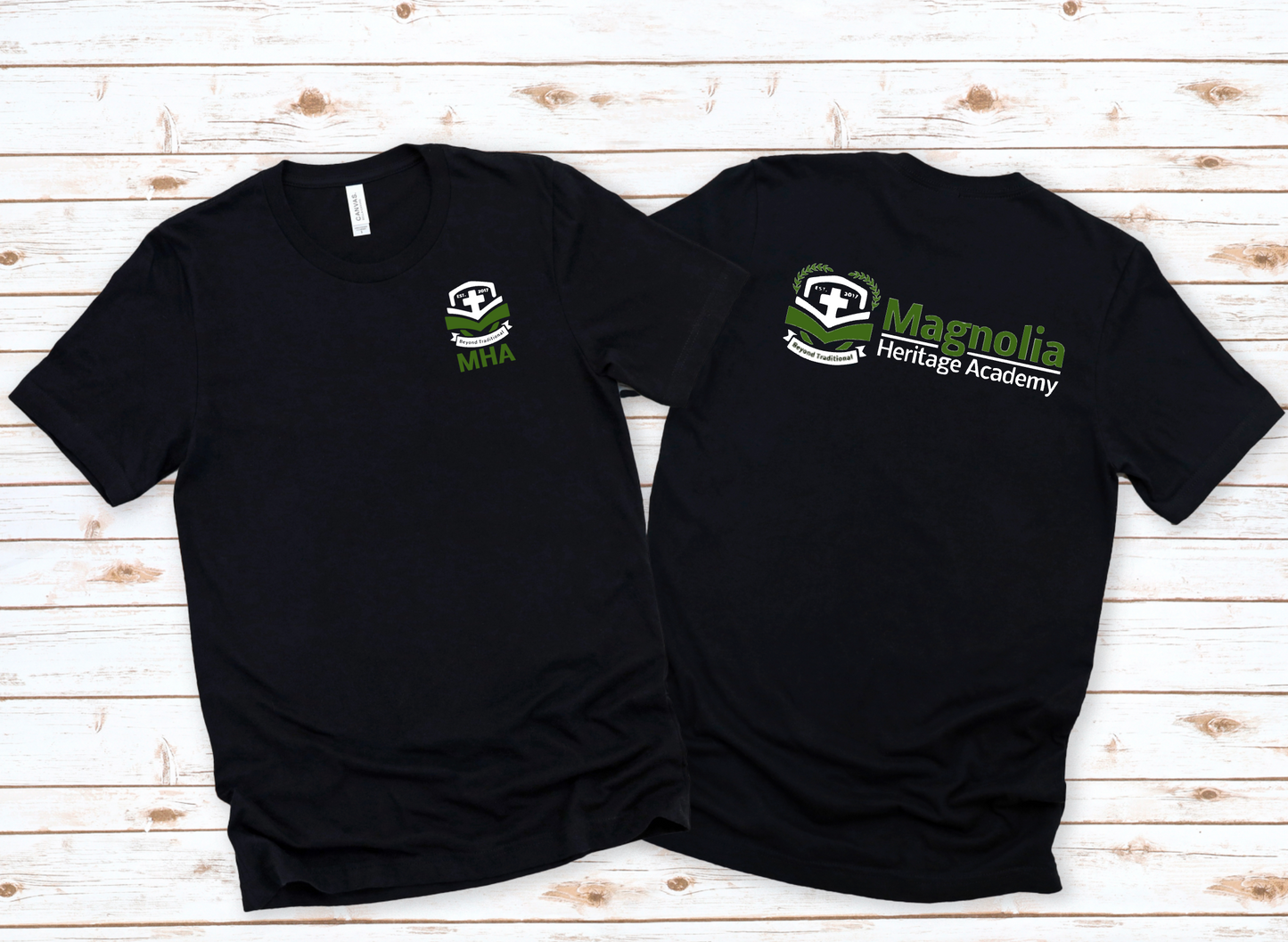 MHA Front + Back Logo on Black || Magnolia Heritage Academy