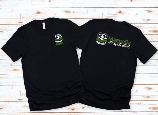 MHA Front + Back Logo on Black || Magnolia Heritage Academy