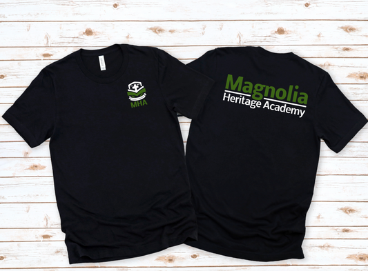 MHA Front + Back BOLD Logo on Black || Magnolia Heritage Academy