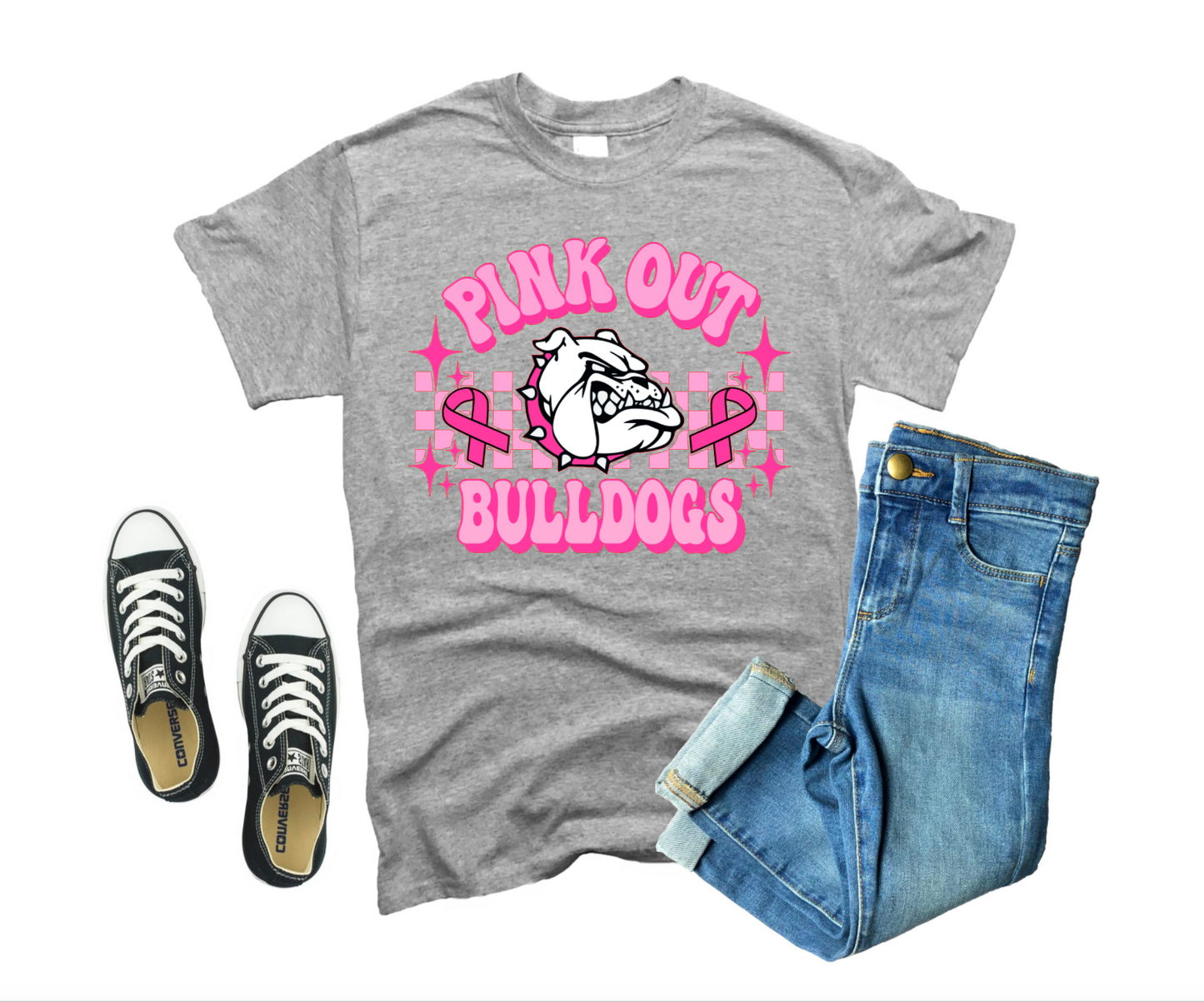Pink Out Bulldogs || Breast Cancer Awareness Bulldog Shirt
