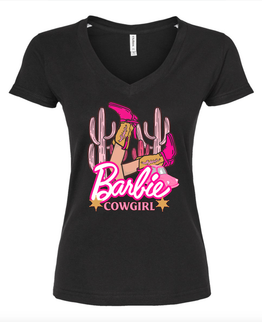 Barbie Cowgirl || Women's V Neck T-Shirt