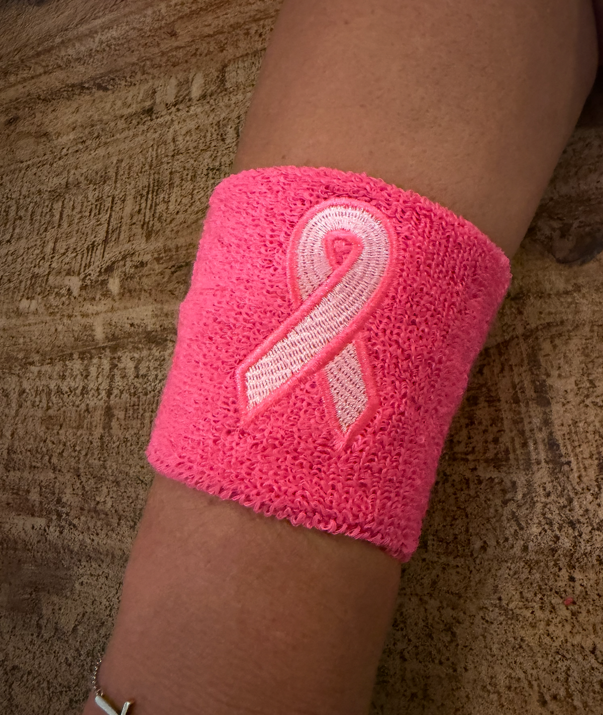 Pink Out Wrist Band || Breast Cancer Awareness Sweatband