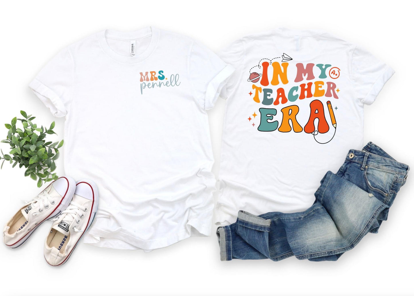 In My Teacher Era || Front Back Teacher Print Shirt