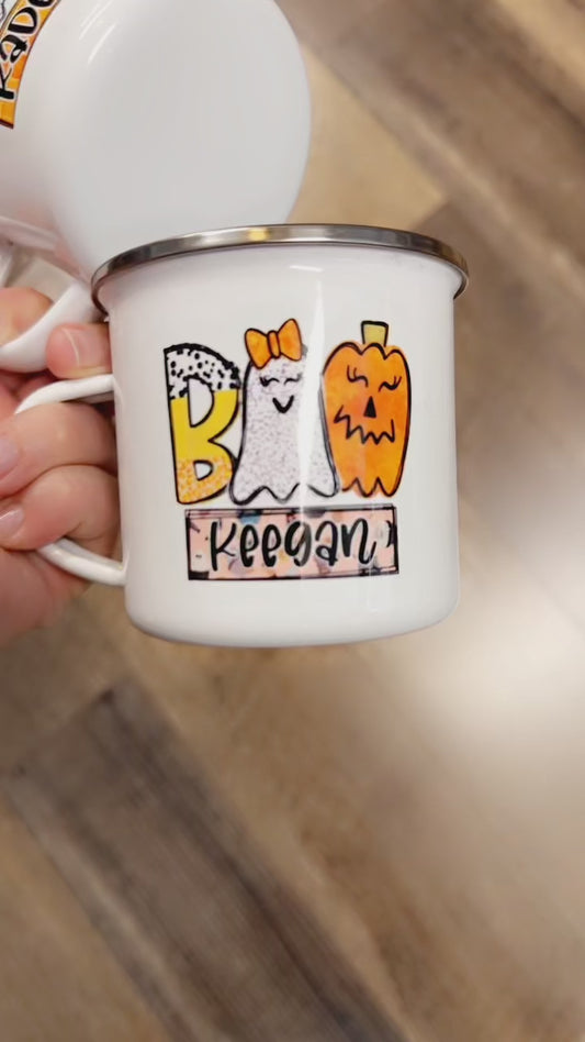 Halloween Print Enamel Camp Cup || 12oz Kids Cup