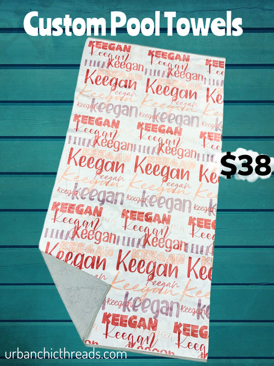 Pool Towels - Custom Printed, Monogrammed Pool or Beach Towels