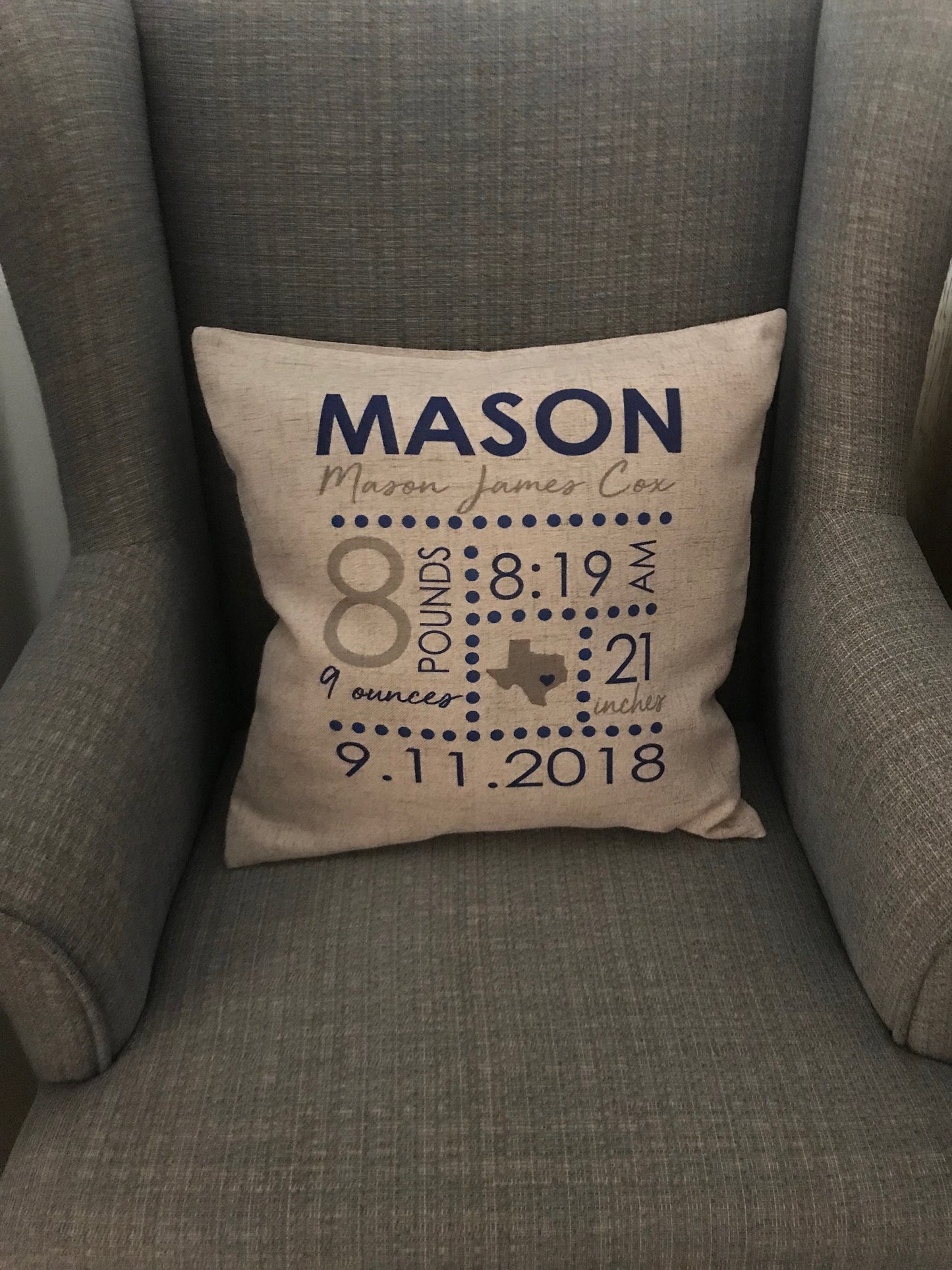 Baby Announcement Pillow