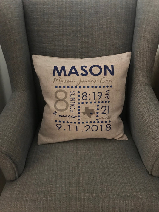 Baby Announcement Pillow