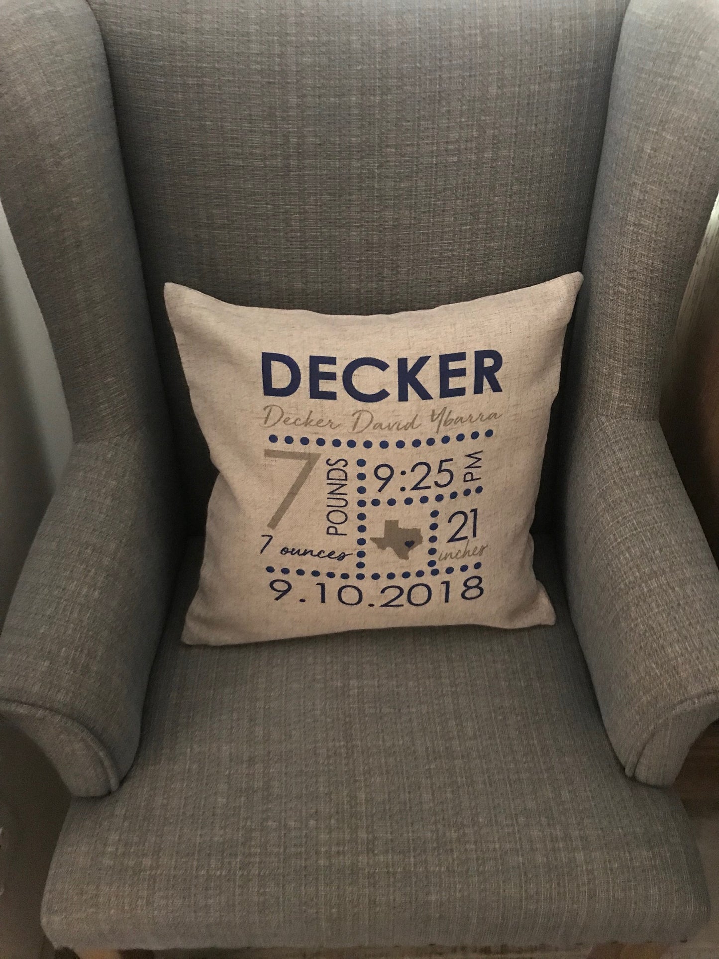 Baby Announcement Pillow