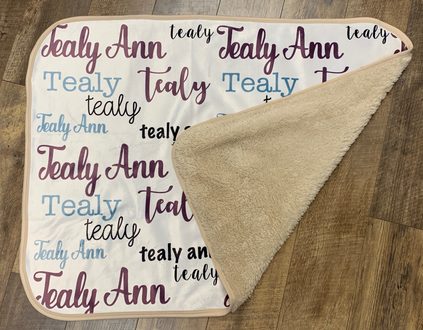 Printed Monogrammed Sherpa Baby Blanket