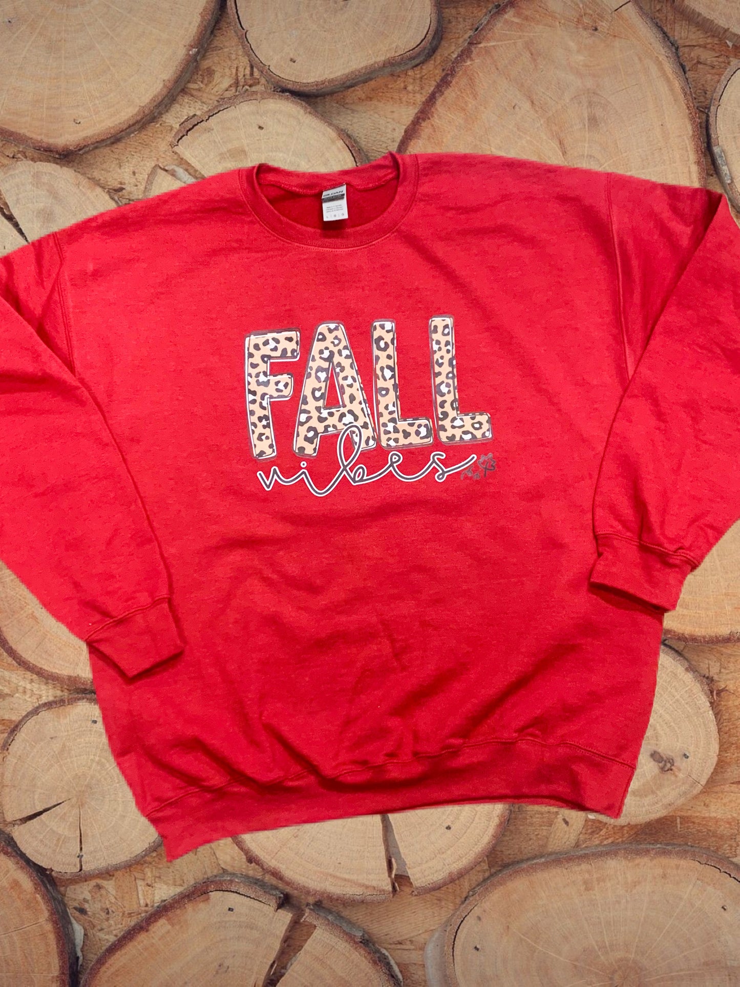 Fall Vibes || Leopard Printed Forest Green Crewneck Sweatshirt