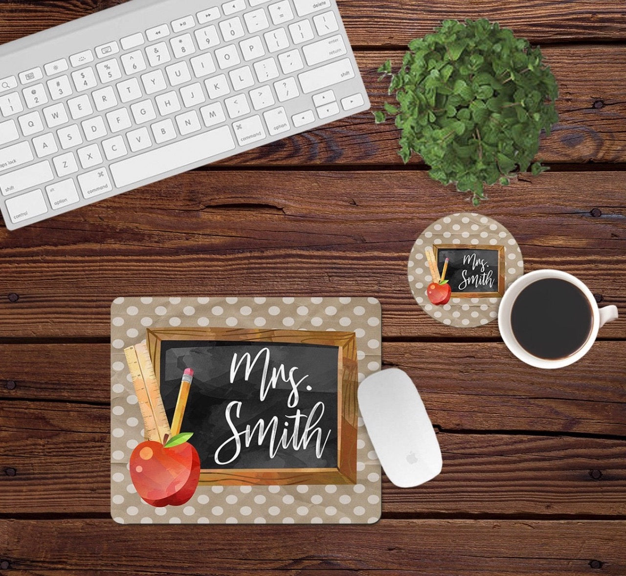 Teacher Mouse Pad & Coaster Set