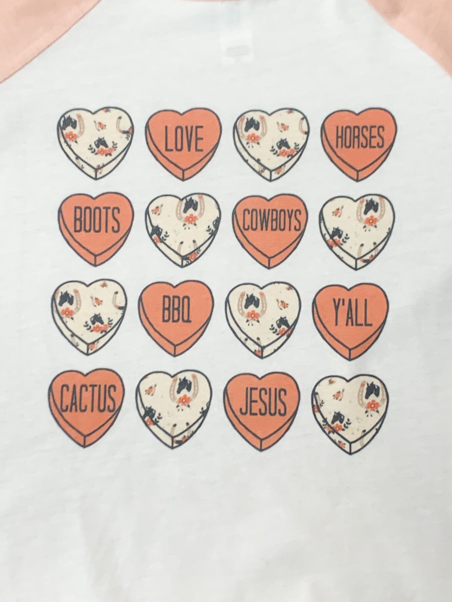 Cowgirl Valentine Raglan || Permanent Print Valentine's Day Raglan