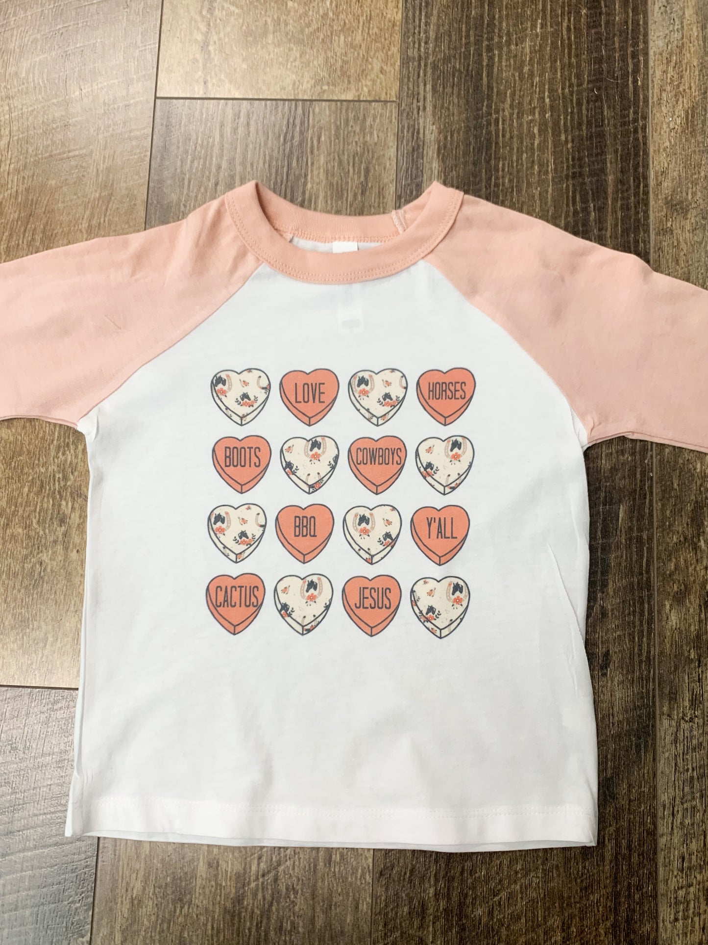 Cowgirl Valentine Raglan || Permanent Print Valentine's Day Raglan