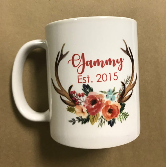 Watercolor Antler Coffee Mug