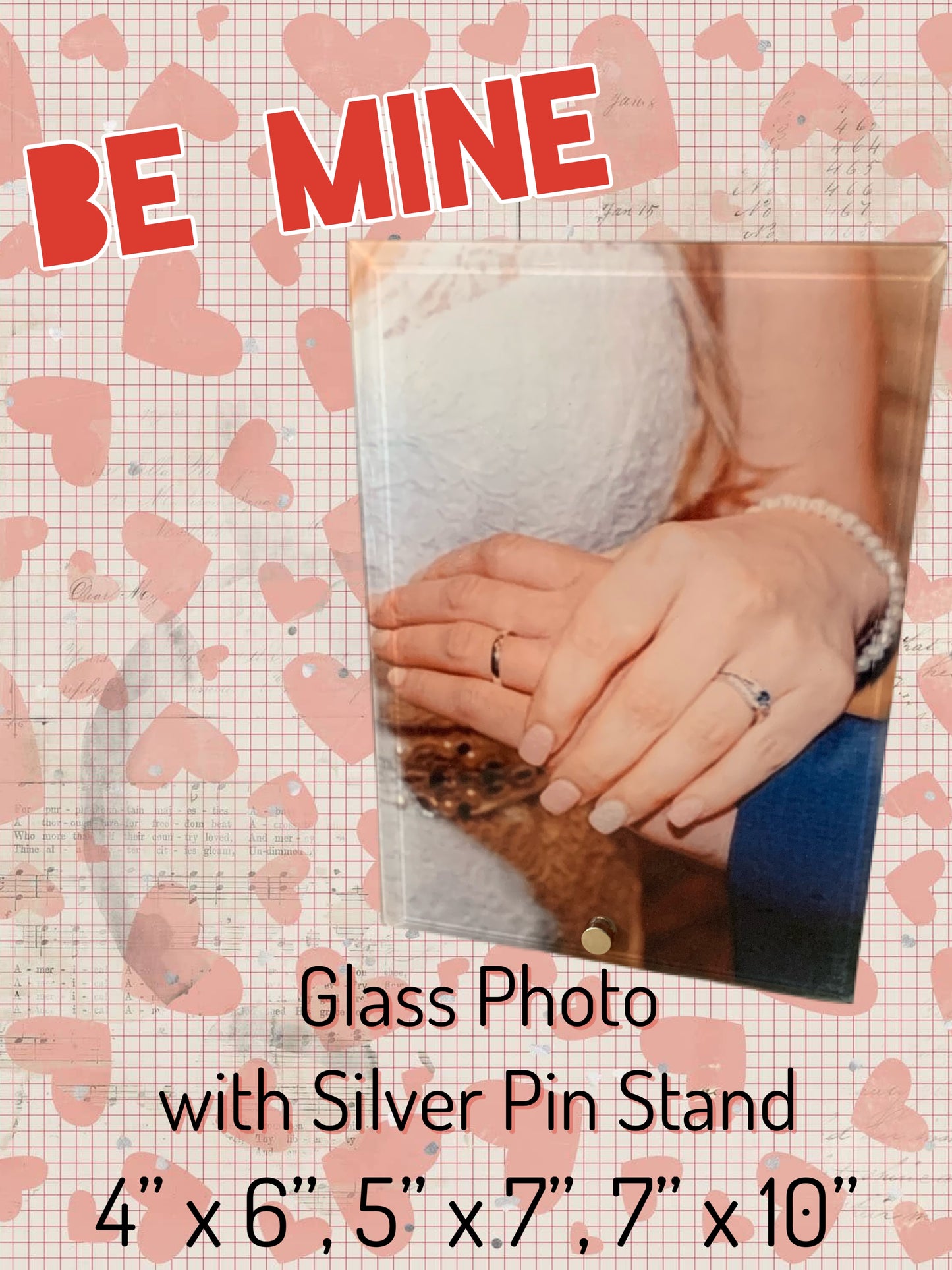 Photo Glass Print with Silver Pin Stand