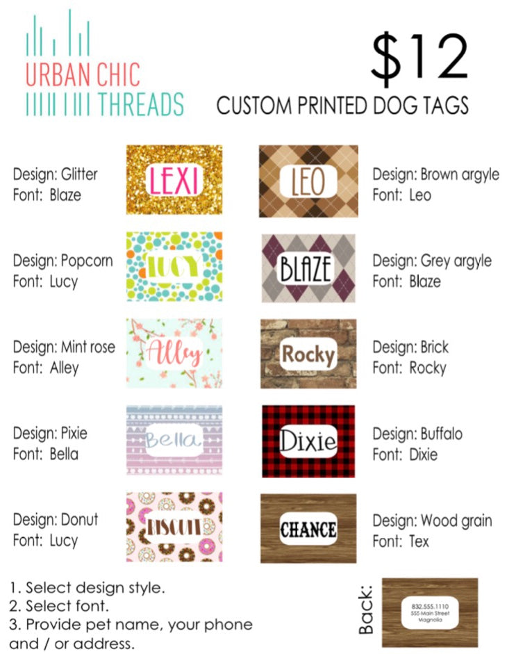 Custom Printed Dog Tags