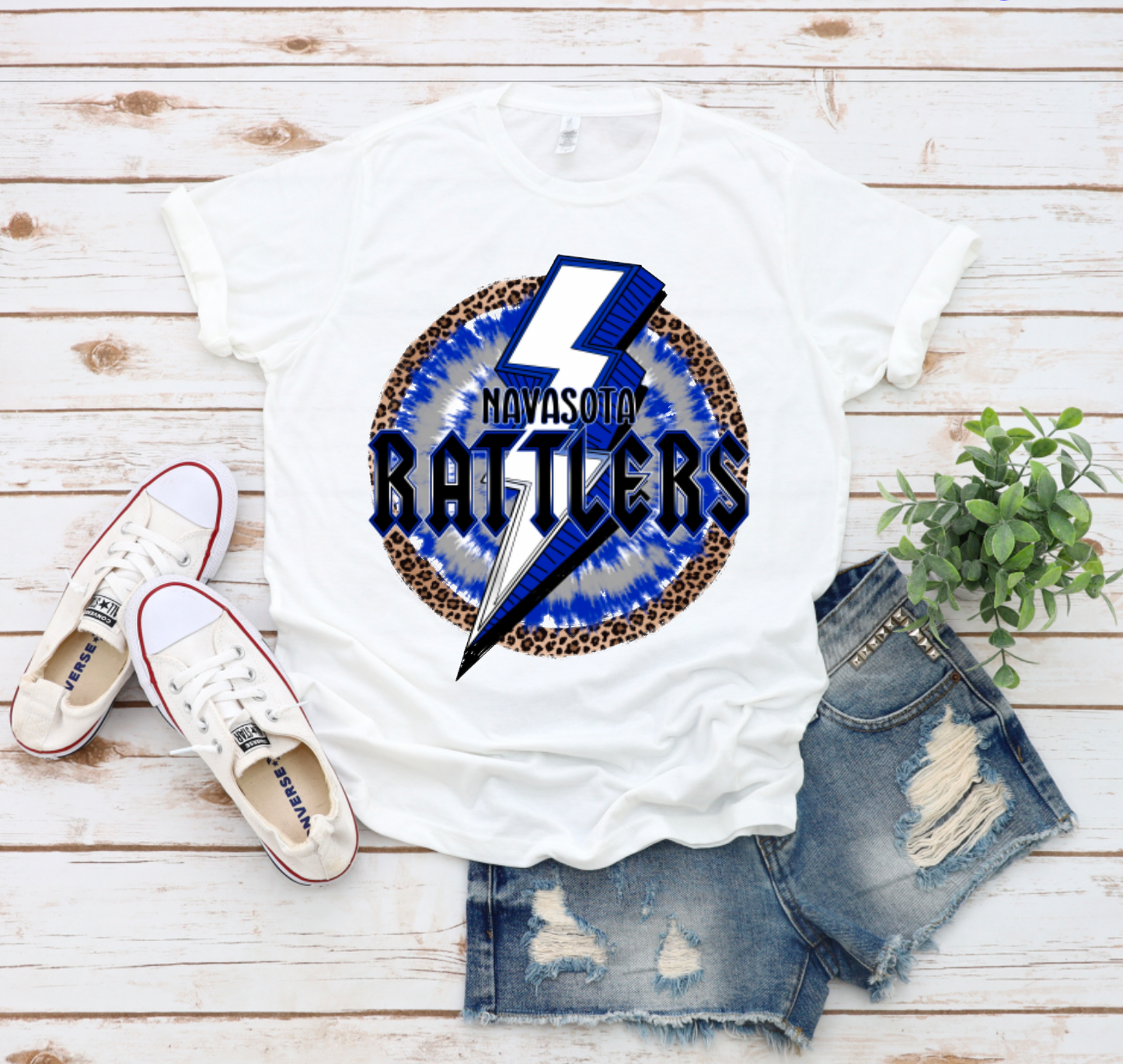 Rattlers Spirit Shirt || Navasota Rattlers Leopard Lightening Bolt Circle T-Shirt