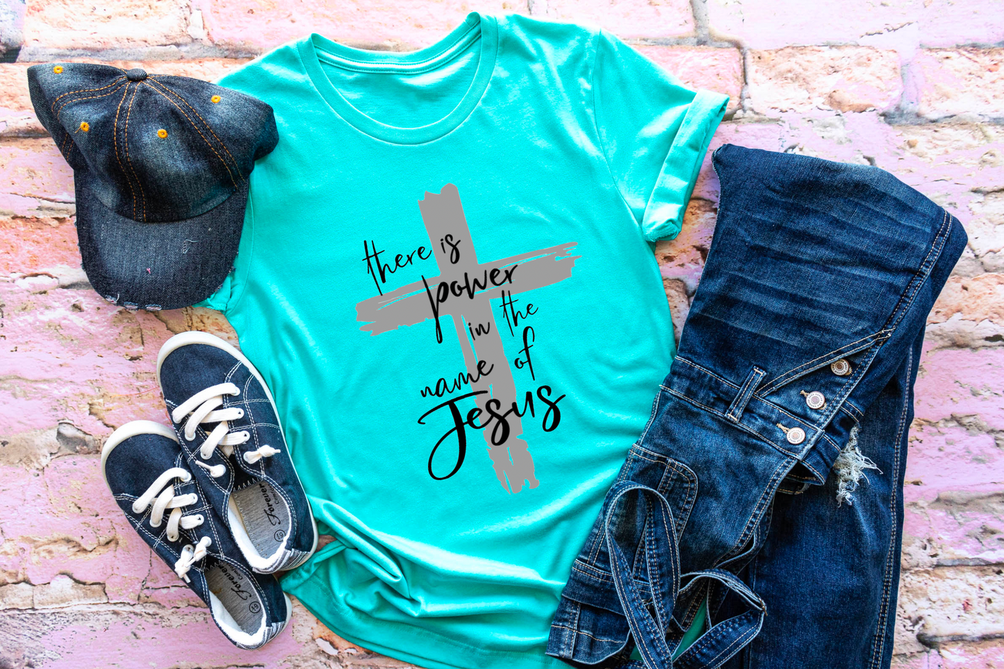 There is Power in the Name of Jesus || Easter Christian Printed Shirt