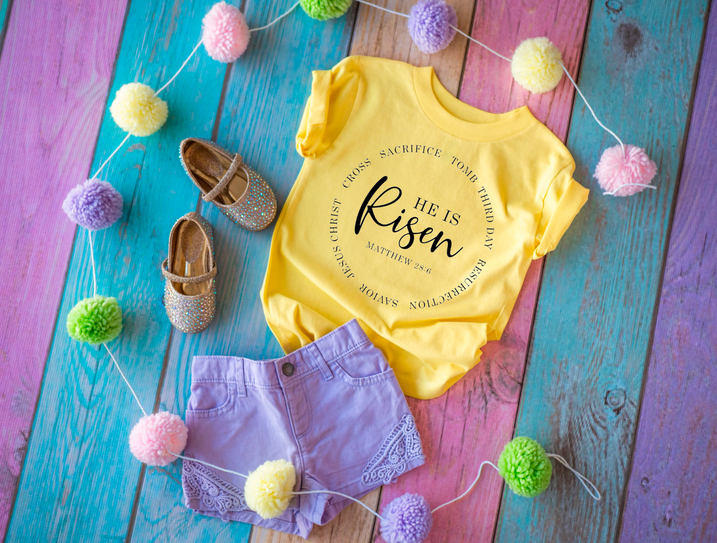 He is Risen Circle || Easter Christian Printed Shirt
