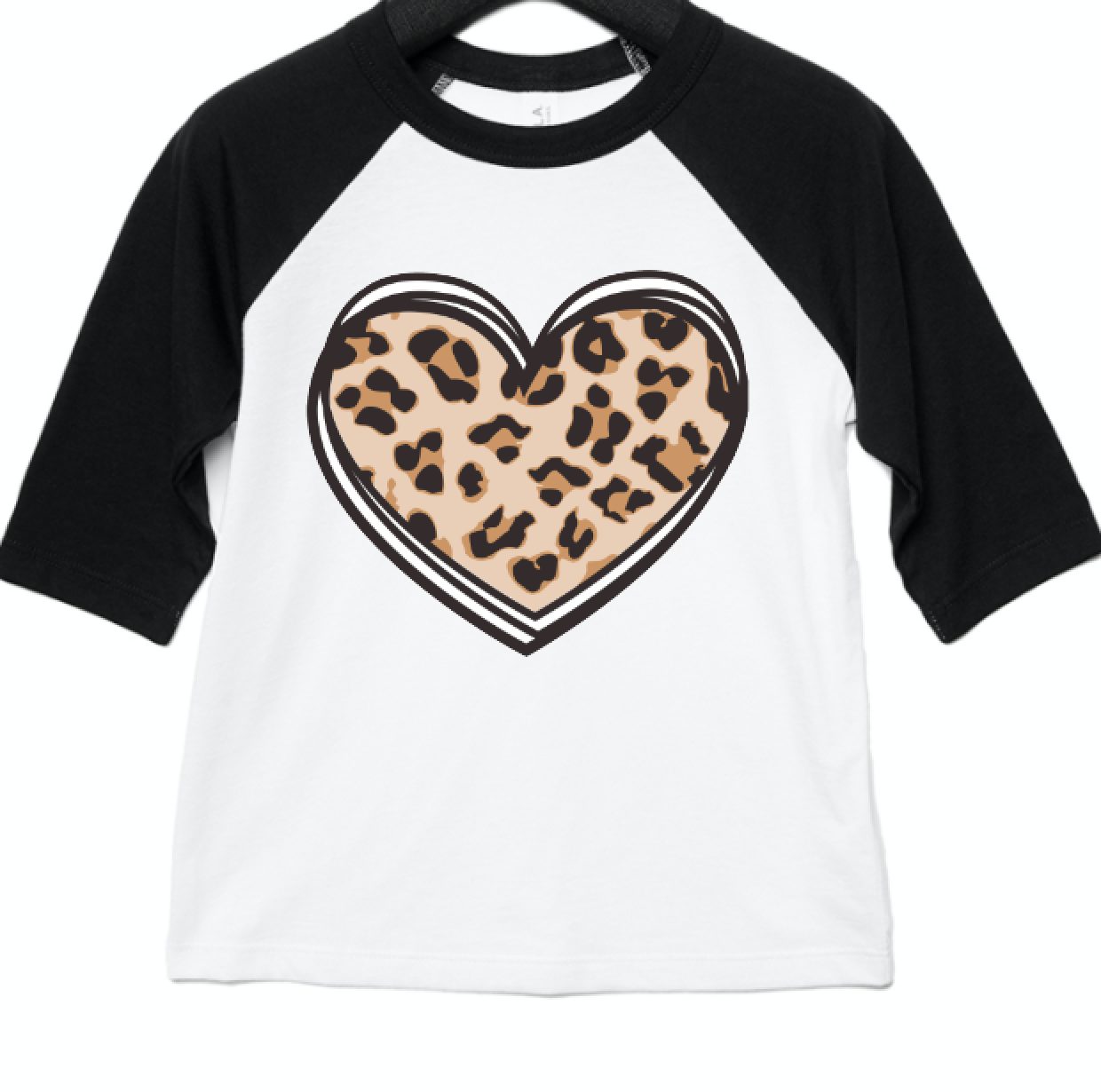 Leopard Heart Raglan - Valentine's Shirt