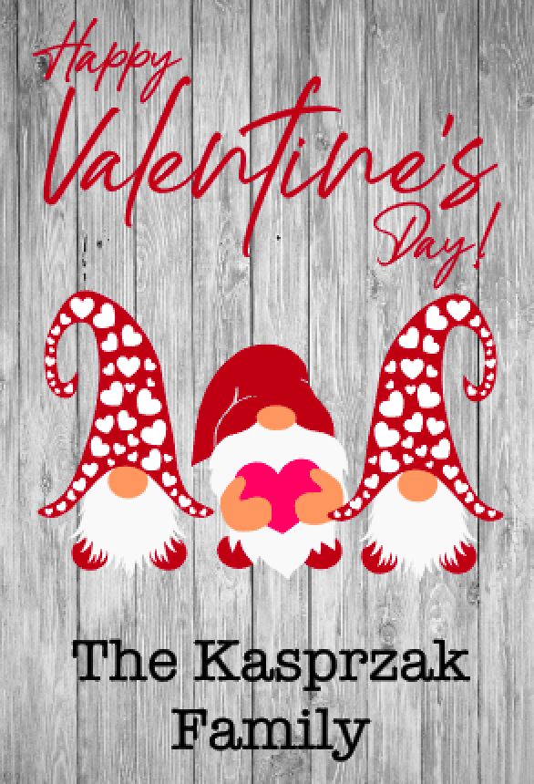 Gnome Hearts - Valentine's Day Garden Flag, Personalized