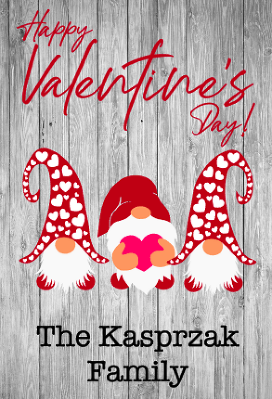Gnome Hearts - Valentine's Day Garden Flag, Personalized