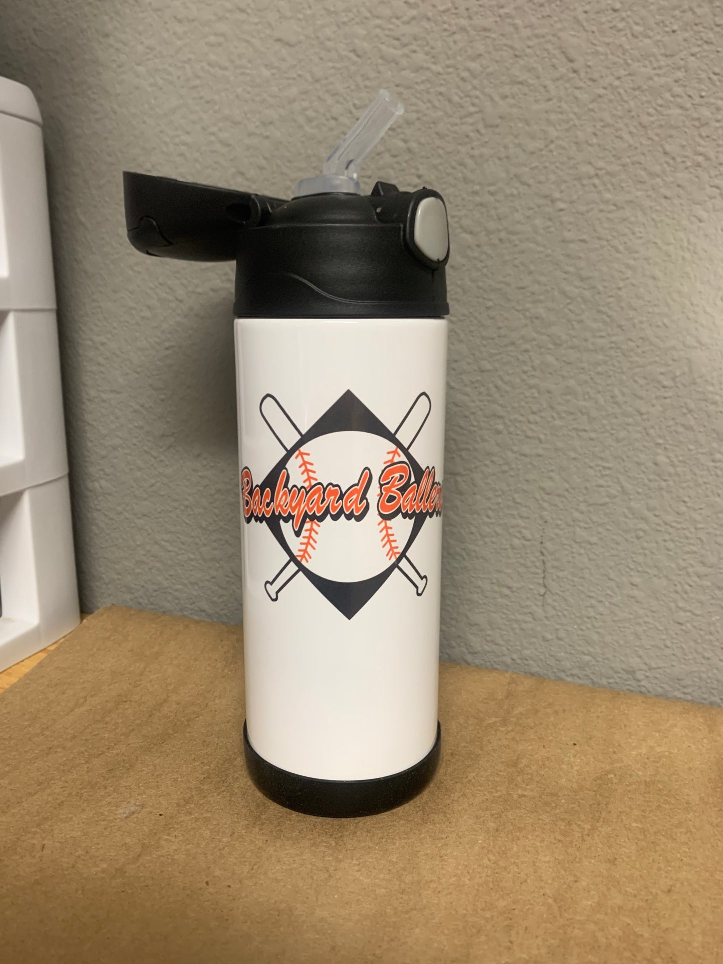 Printed Kids Water Bottle || Permanent Print 12oz Flip Top