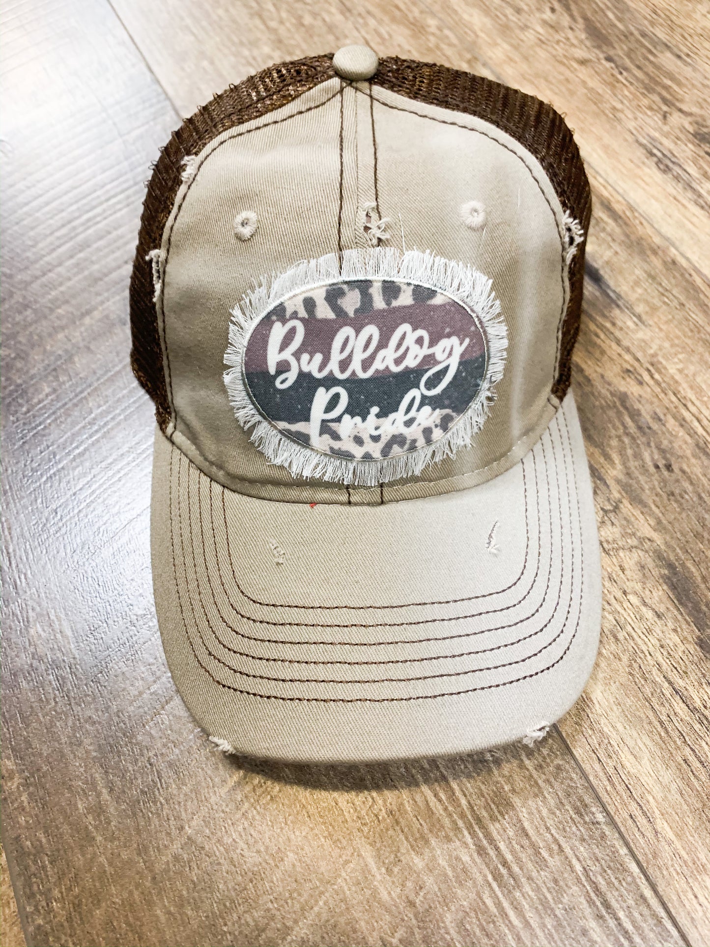 Bulldog Pride Maroon and Leopard - Permanent Print T-Shirt