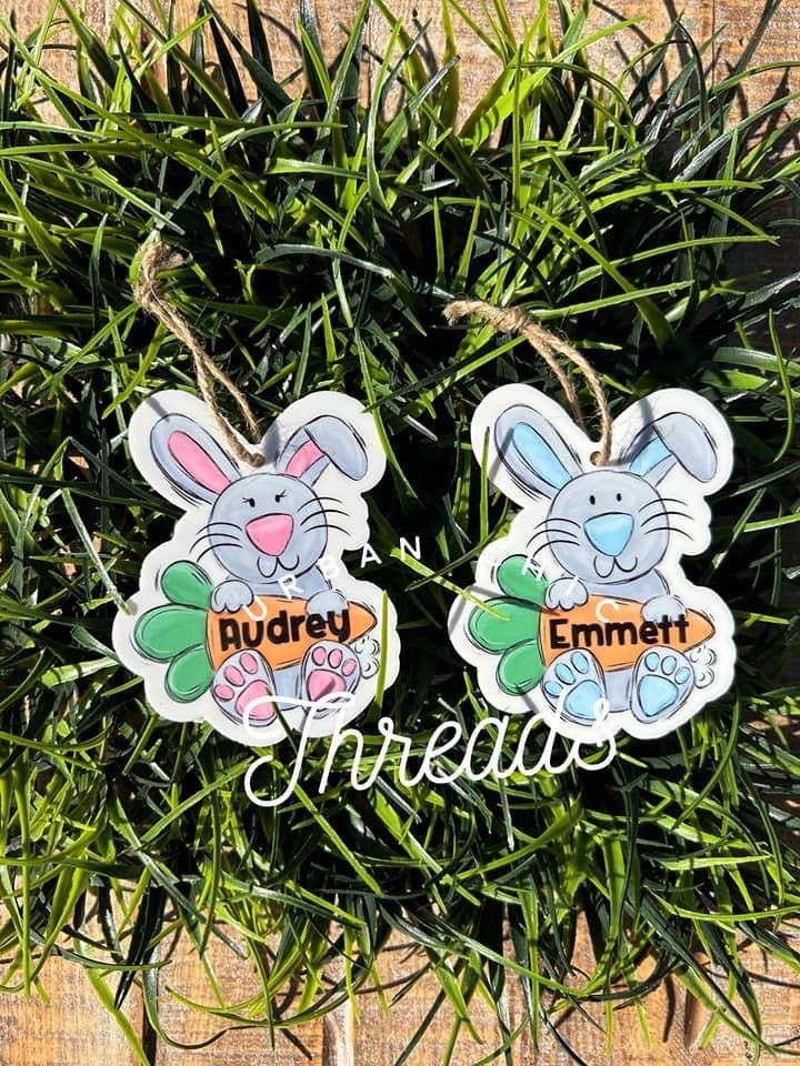 Bunny Easter Basket Tag || Custom Printed Hang Tag