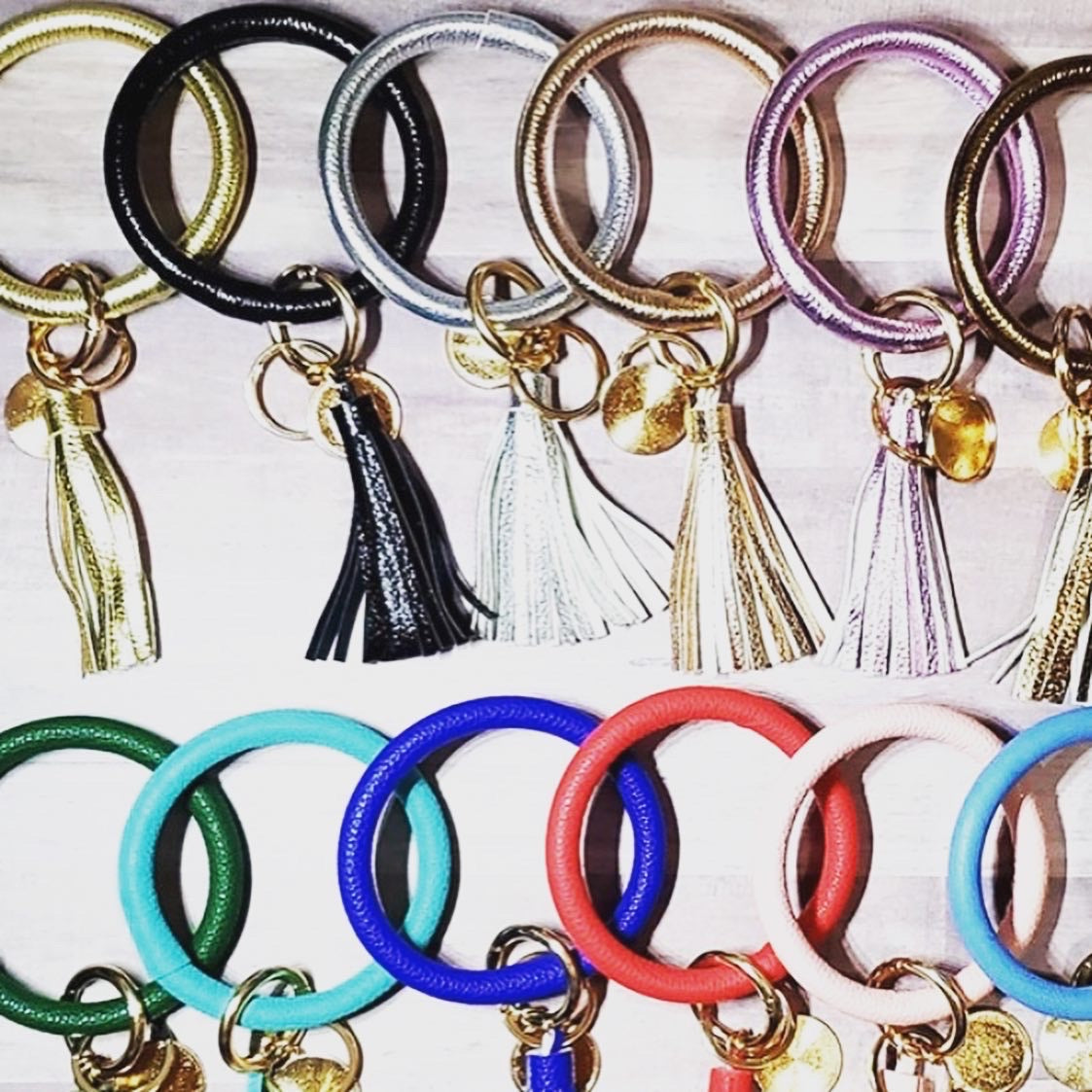 Bangle Key Ring with Monogram Tag
