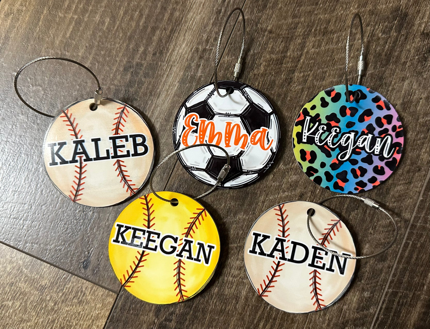 Personalized Bag Tag || Baseball Softball Soccer Volleyball