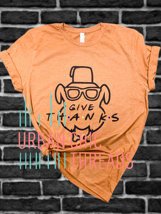 Give Thanks -Thanksgiving Turkey || Printed T-Shirt