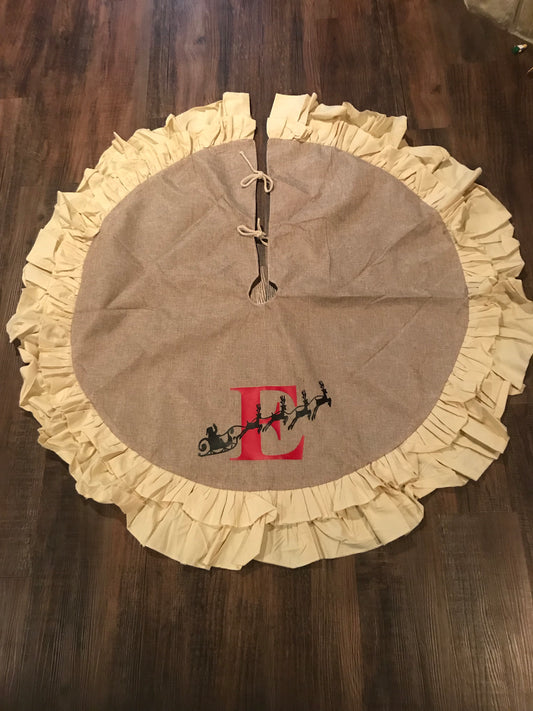 Burlap Christmas Tree Skirt