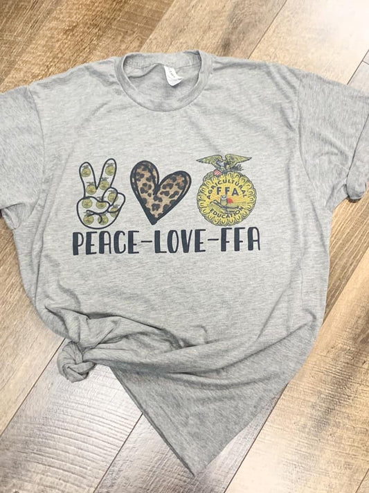 Peace Love FFA || Rodeo - FFA - 4H T-Shirt
