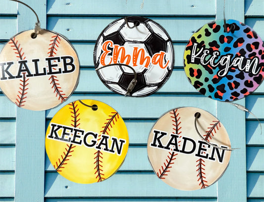 Personalized Bag Tag || Baseball Softball Soccer Volleyball