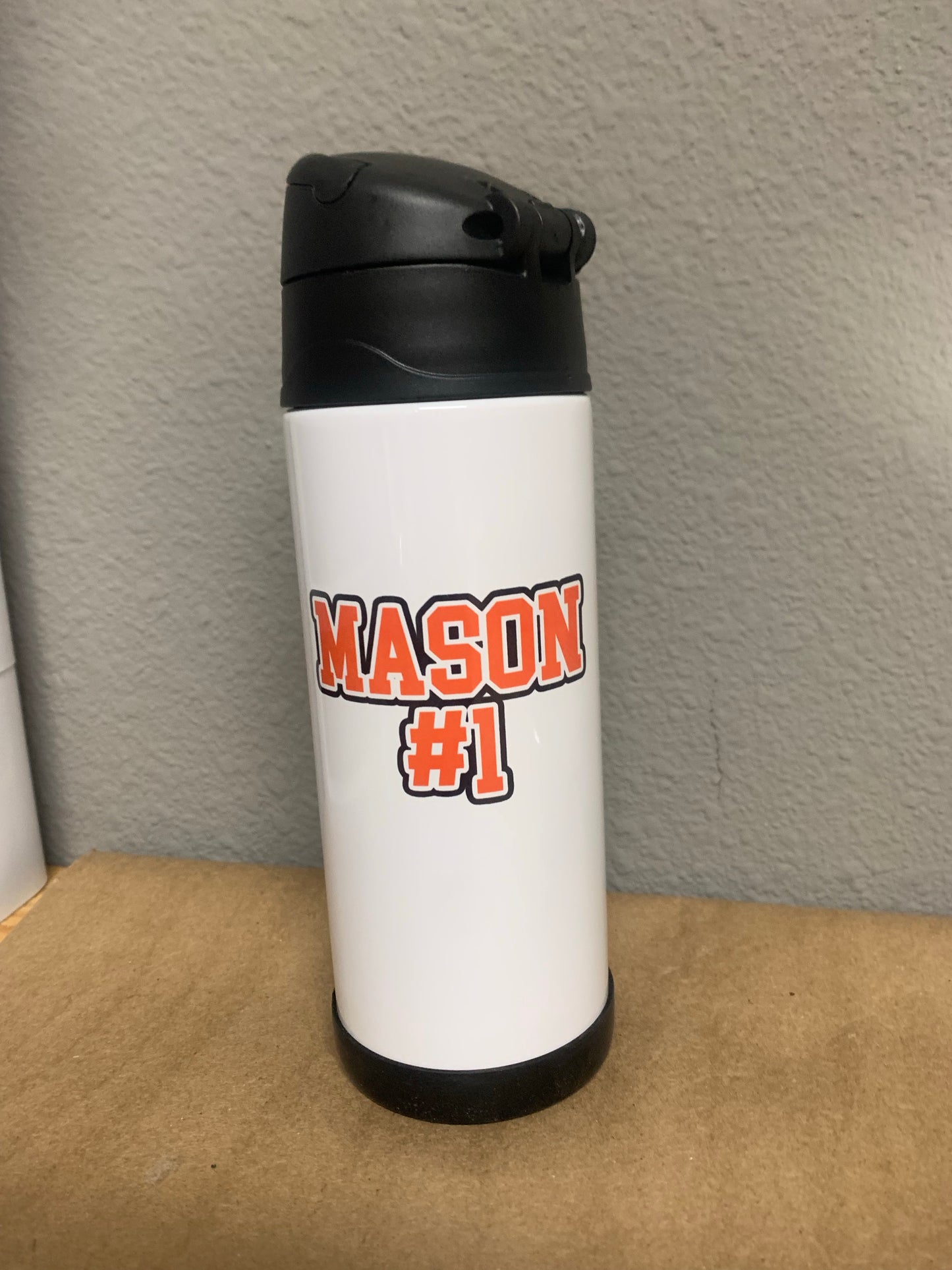 Printed Kids Water Bottle || Permanent Print 12oz Flip Top