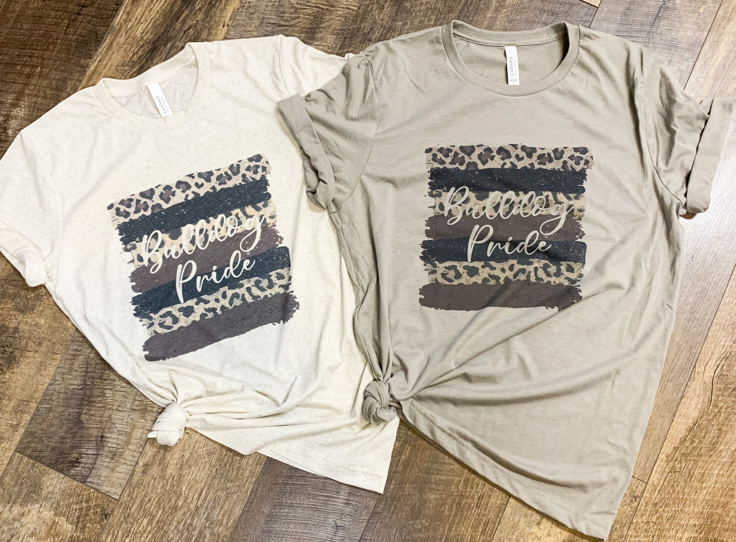 Bulldog Pride Maroon and Leopard - Permanent Print T-Shirt