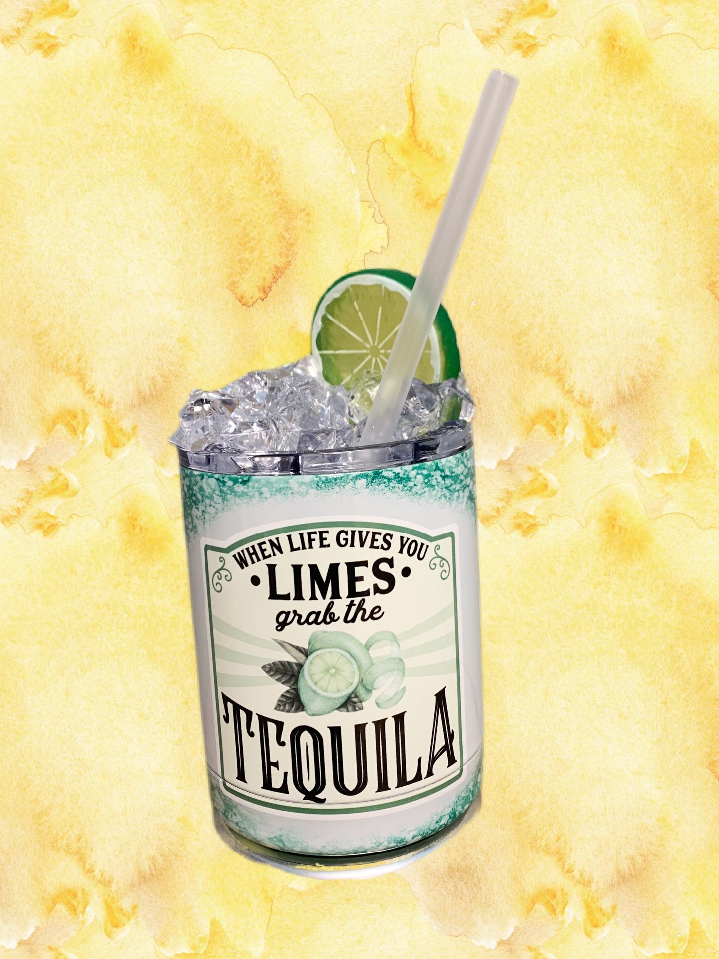 When Life Gives You Lemons Limes || Printed Tumbler with Iced Lid