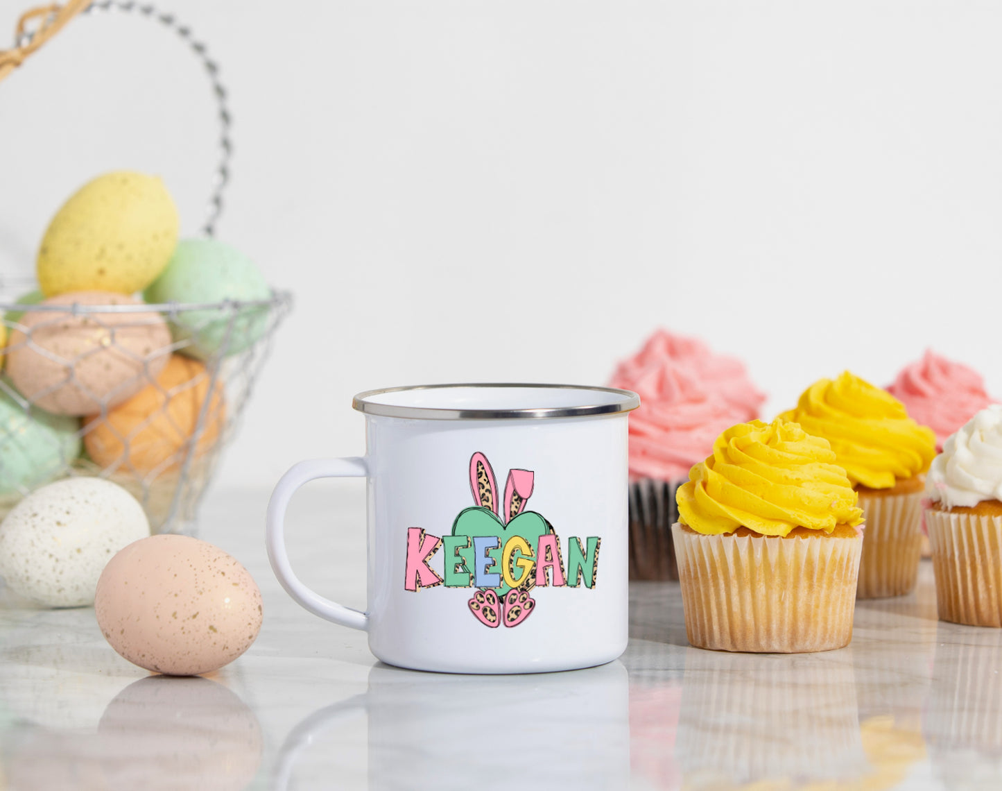 Easter Leopard Print Enamel Camp Cup || 12oz Kids Cup