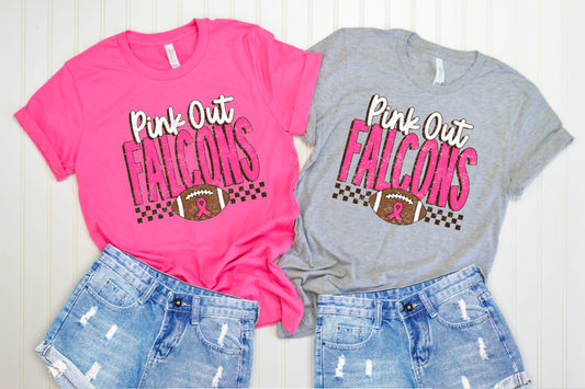 Pink Out Falcons Football T-Shirt || Falcons Breast Cancer Shirt