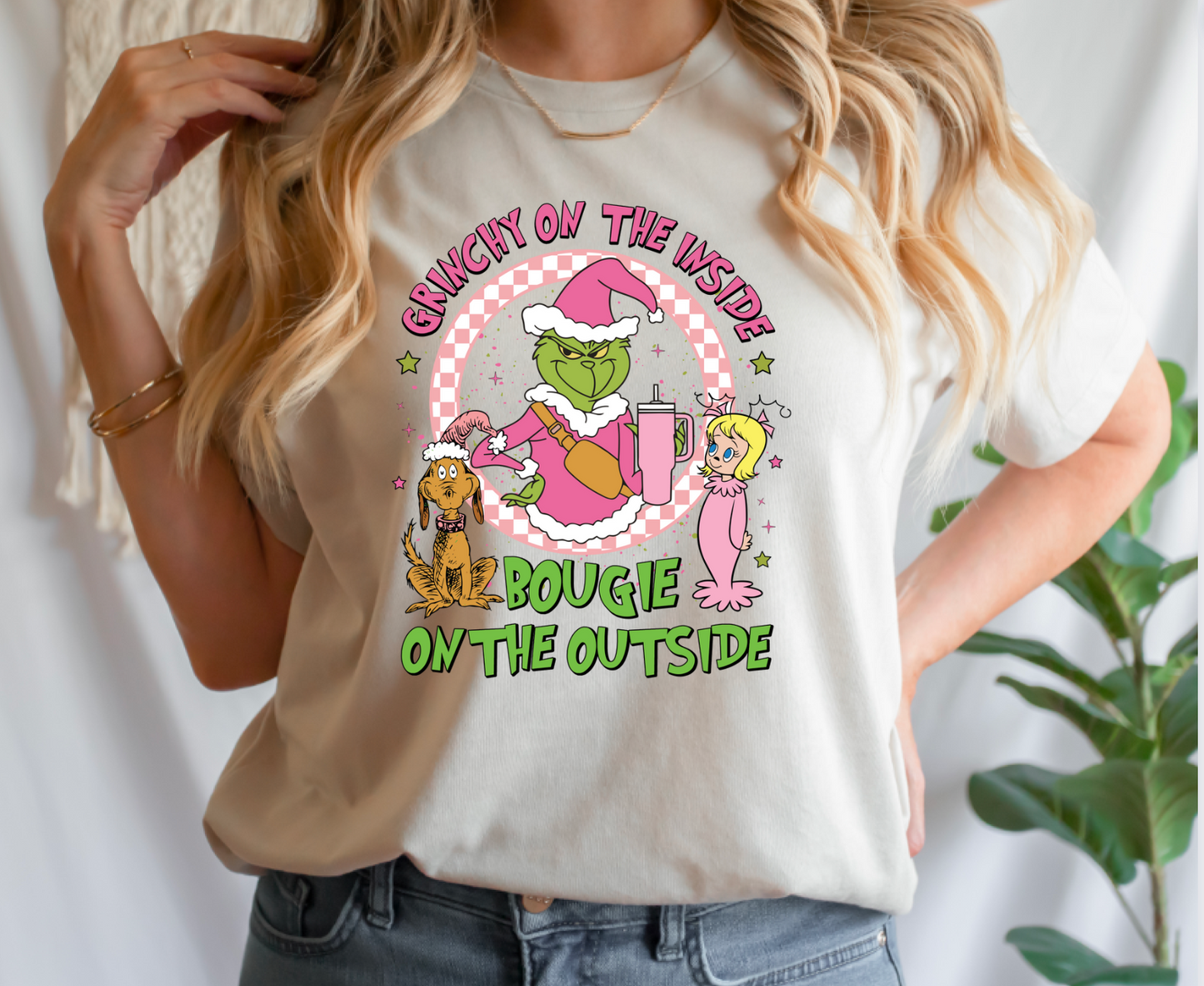 Grinchy on the Inside Bougie on Outside || Grinchmas Shirt or Sweater