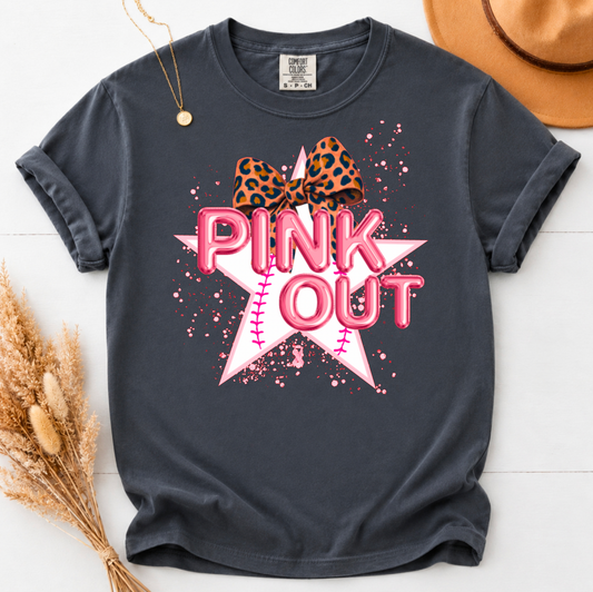Pink Out || Leopard Bow Baseball T-Shirt