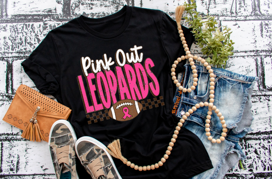 Pink Out Leopards Football T-Shirt || MHA Flag Football