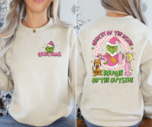 Grinchy on the Inside Bougie on Outside || Grinchmas Shirt or Sweater