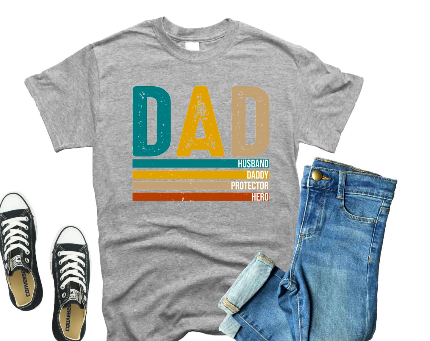DAD - Husband Daddy Protector Hero || Father’s Day Shirt