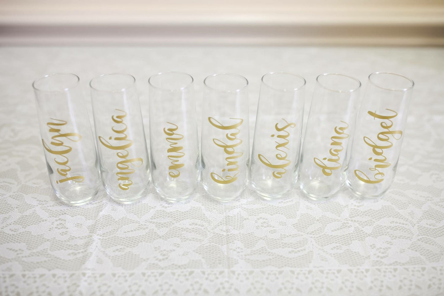 Stemless Glass Champagne Flutes