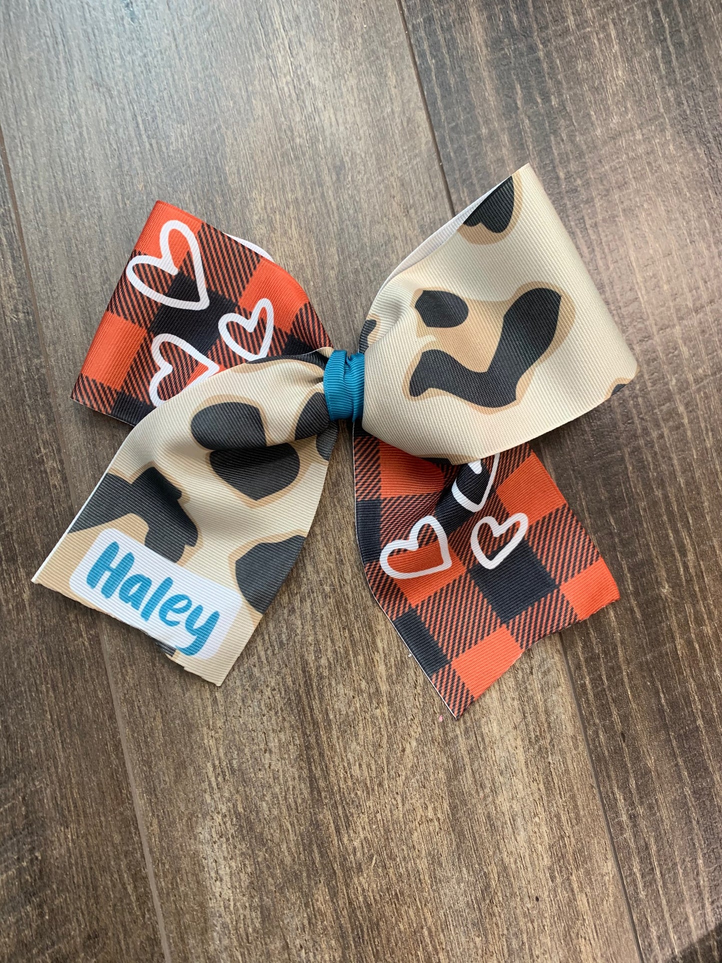 Leopard and Buffalo Personalized Hair Bow