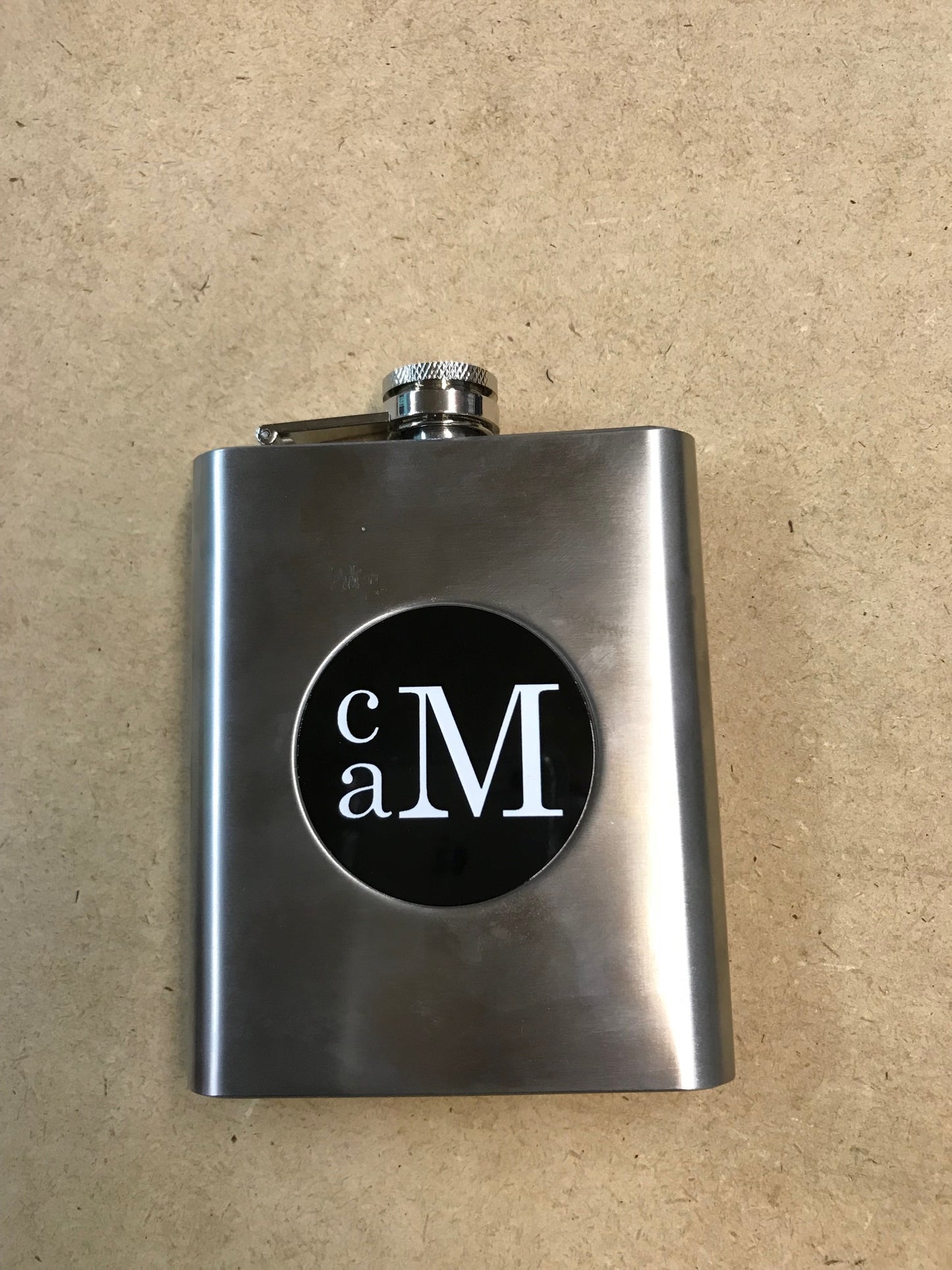 6oz Stainless Steel Flask with Custom Printed Logo or Monogram