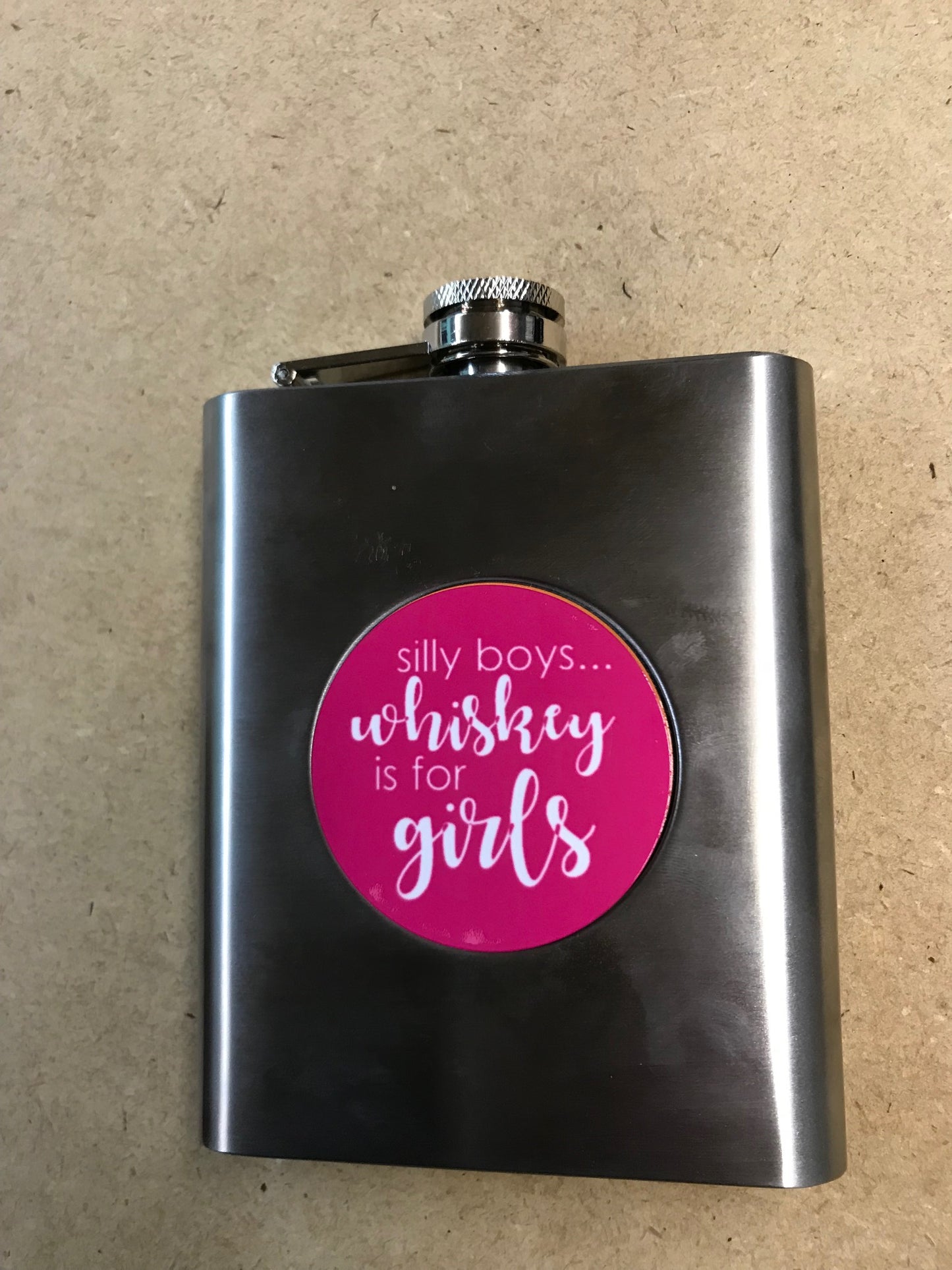 6oz Stainless Steel Flask with Custom Printed Logo or Monogram